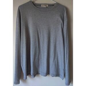 J. Crew Men's Long Sleeve Crewneck T-shirt Gray 100% Cotton Size‎ XL